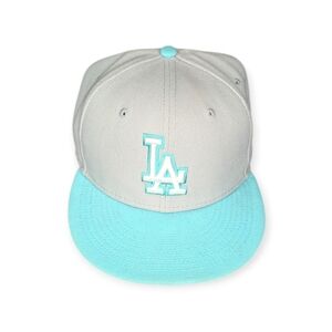 Los Angeles Dodgers New Era Turquoise Grey Fitted Hat 7 ¼ 7 1/4